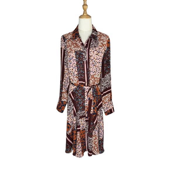 Nanette Lepore Dresses & Skirts - Nanette Lepore Floral Boho Patchwork Cottage Core Long Sleeve Midi Dress 10